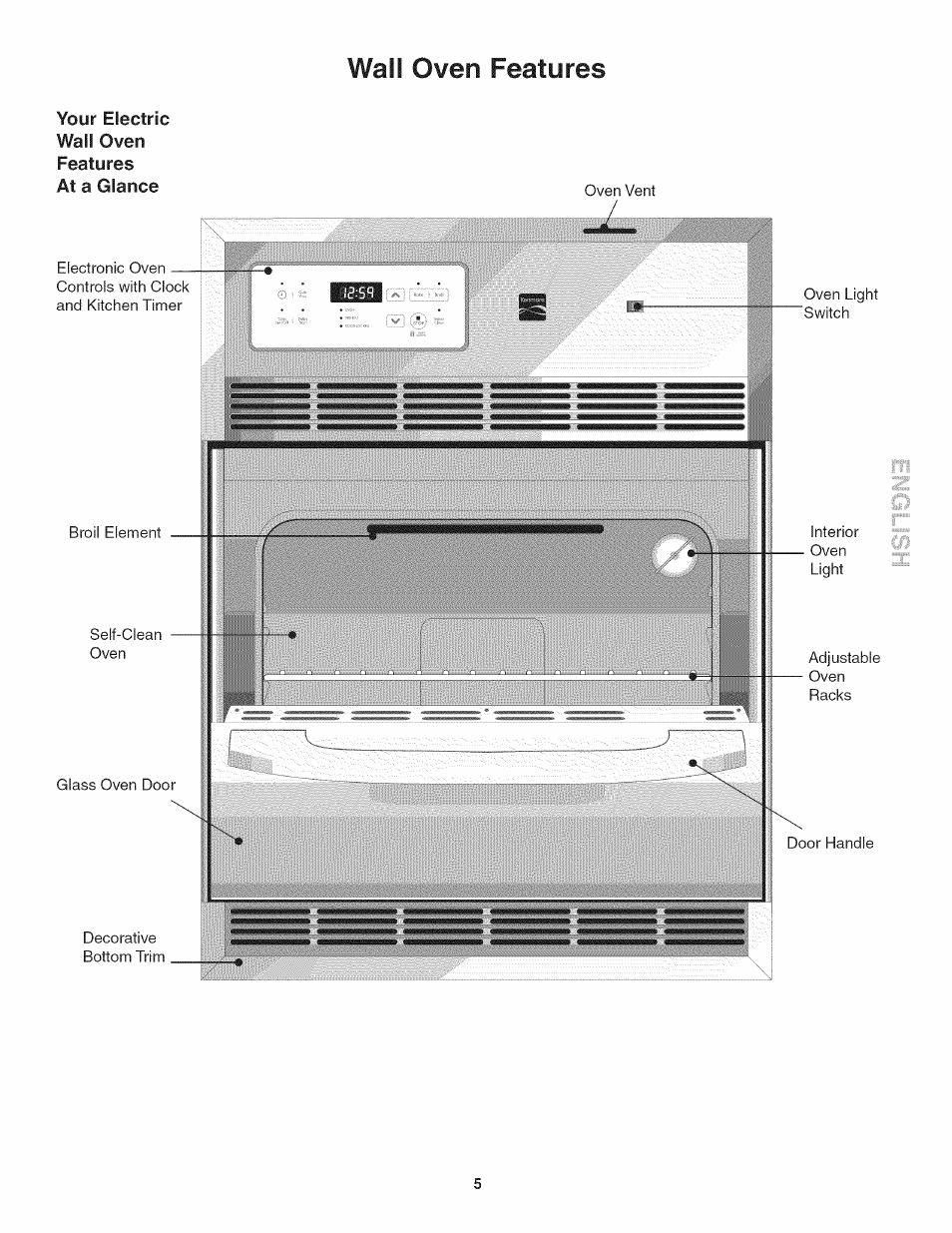 Wail oven features | Kenmore 790. 4045 User Manual | Page 5 / 22