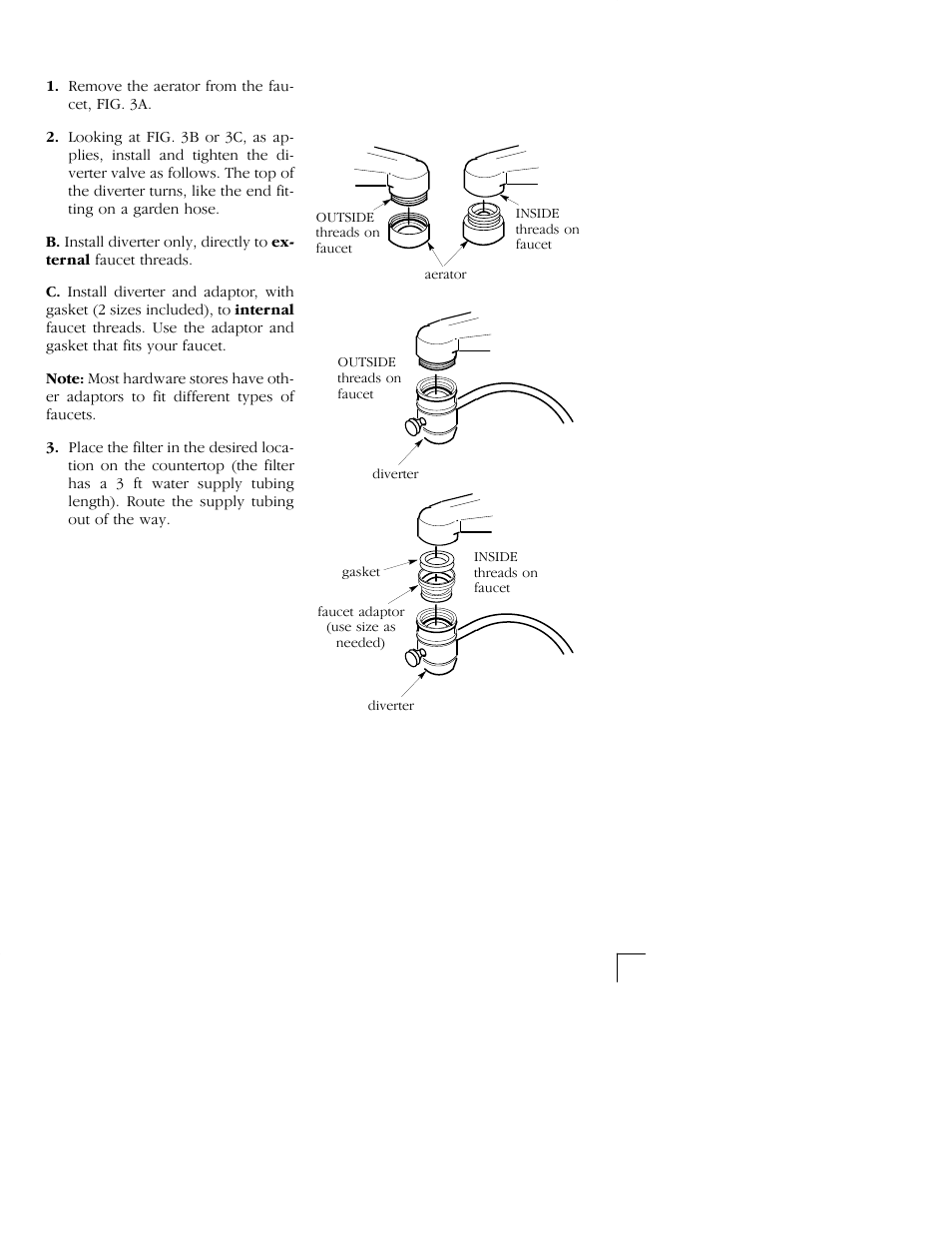 Connect the filter to a faucet, Fig. 3 a b c | Kenmore 625.345500 User Manual | Page 4 / 8