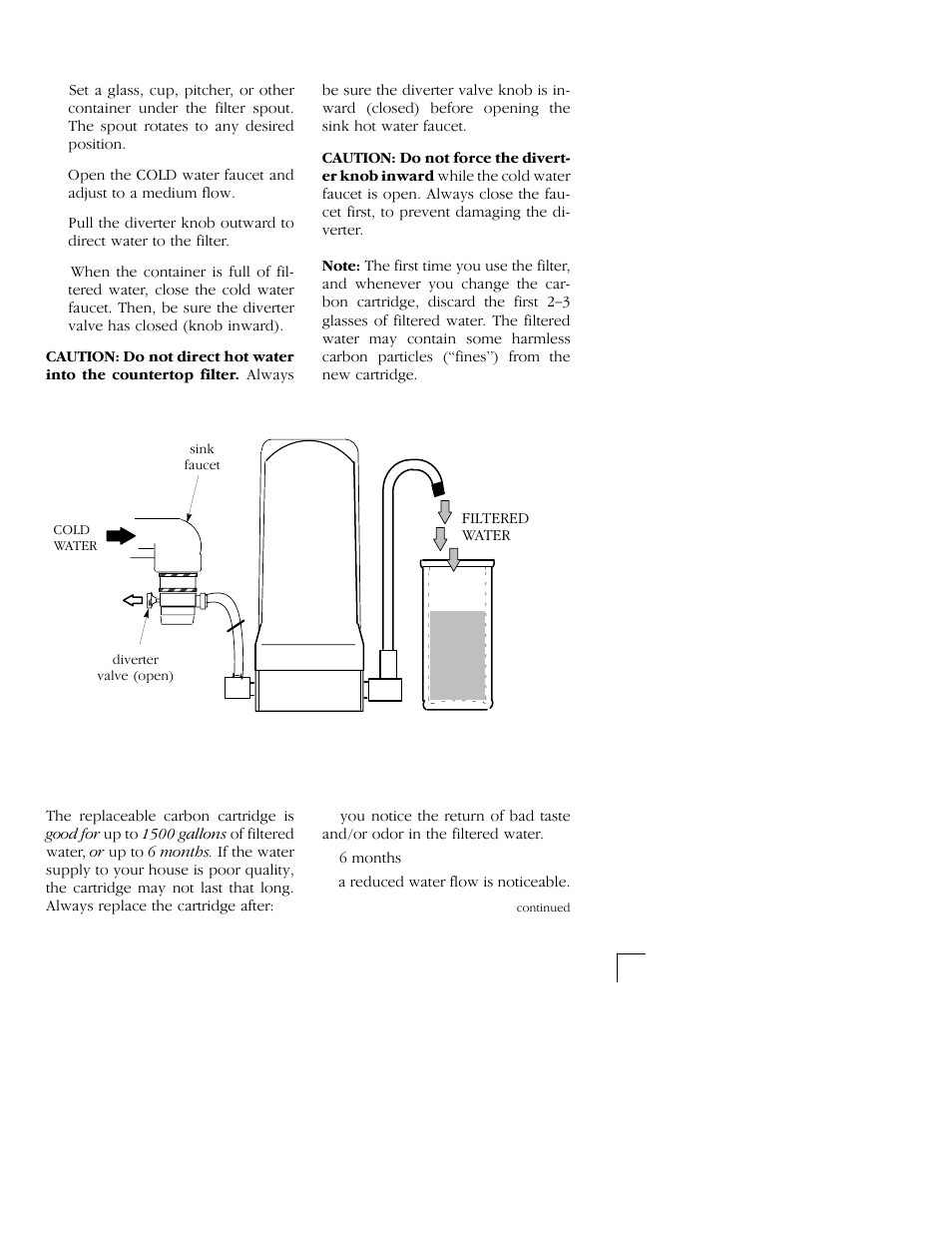 Using your countertop water filter, Fig. 4, Replacing the carbon filter cartridge | Kenmore 625.345500 User Manual | Page 5 / 8