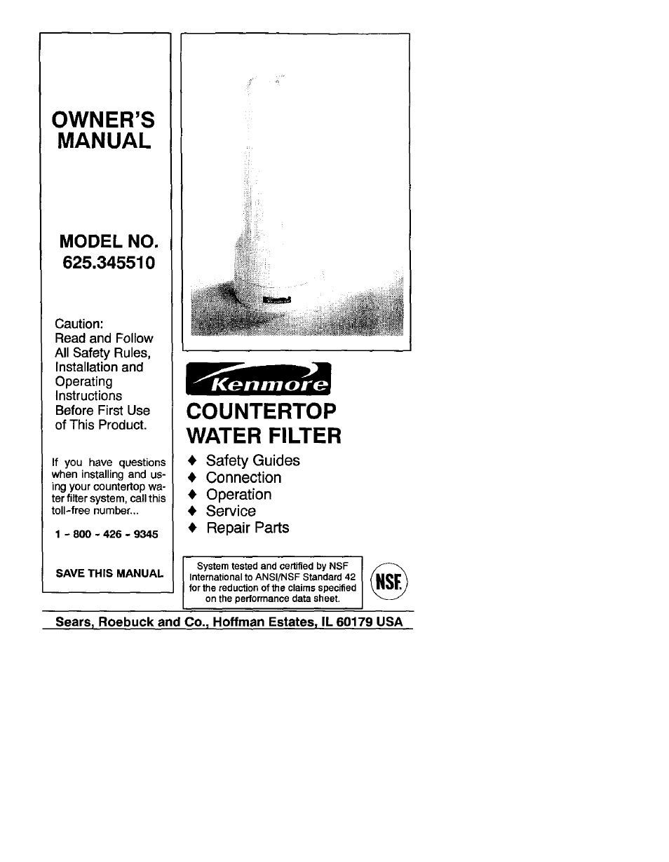 Kenmore 625.34551 User Manual | 8 pages