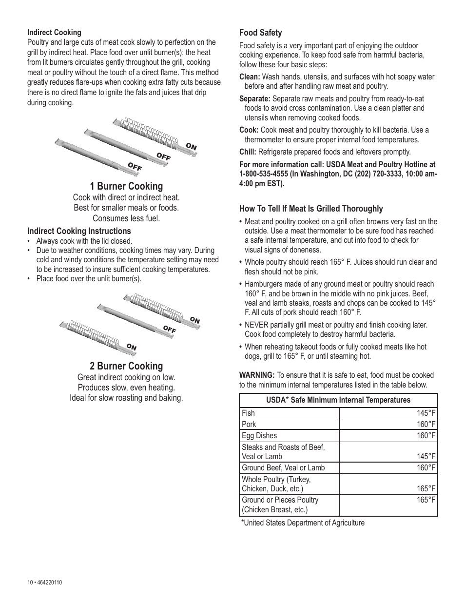 1 burner cooking, 2 burner cooking | Kenmore 415.1612801 User Manual | Page 10 / 28