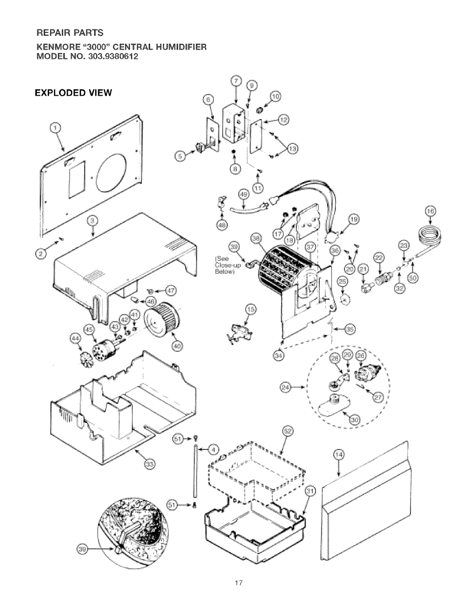 Kenmore CENTRAL HUMIDIFIER 303.9380612 User Manual | Page 17 / 18