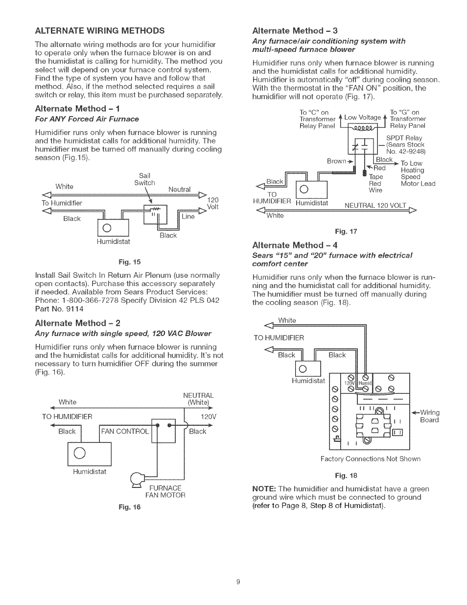 Kenmore CENTRAL HUMIDIFIER 303.9380612 User Manual | Page 9 / 18