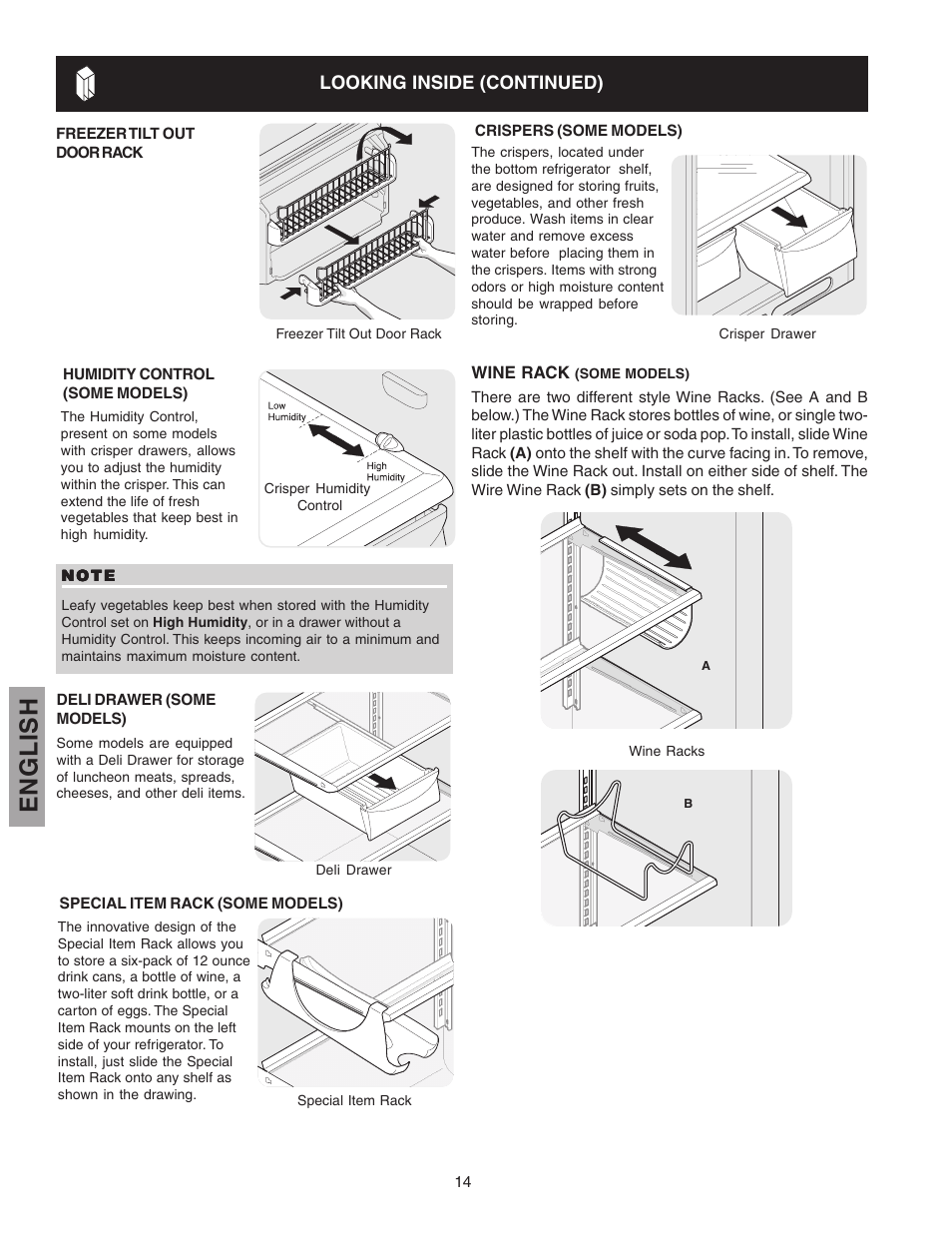 English | Kenmore 241815202 User Manual | Page 14 / 21