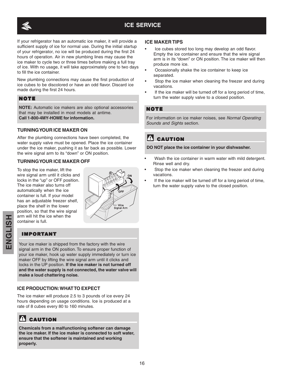 English | Kenmore 241815202 User Manual | Page 16 / 21