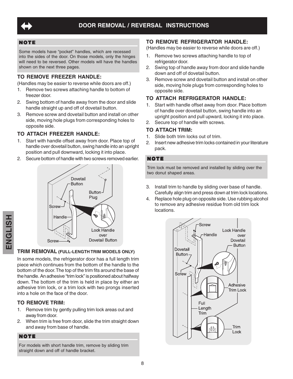 English | Kenmore 241815202 User Manual | Page 8 / 21