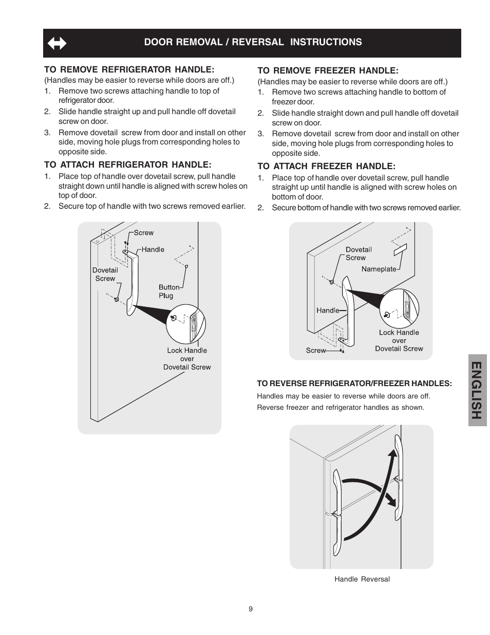 English | Kenmore 241815202 User Manual | Page 9 / 21