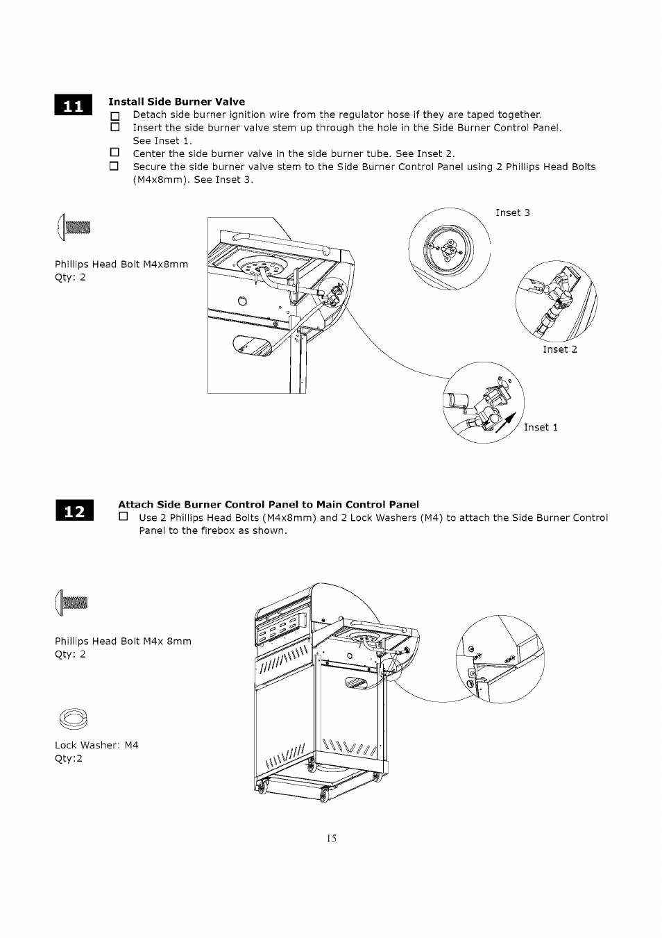 Install side burner valve | Kenmore 119.16312800 User Manual | Page 15 / 31