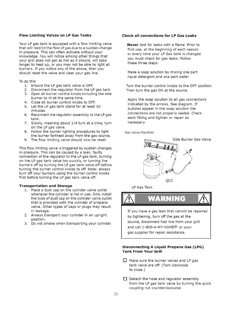 Transportation and storage | Kenmore 119.16312800 User Manual | Page 21 / 31