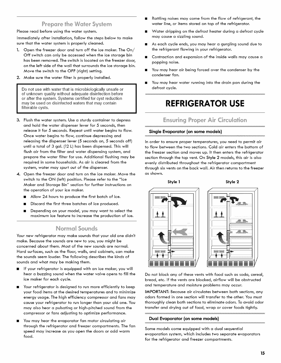 Refrigerator use, Refrigerator safety | Kenmore 106.511800 User Manual | Page 15 / 92