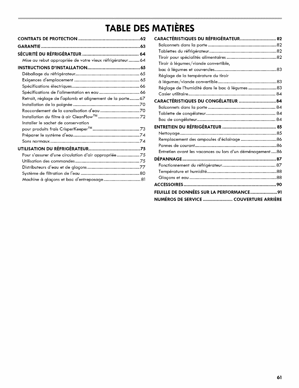 Kenmore 106.511800 User Manual | Page 61 / 92