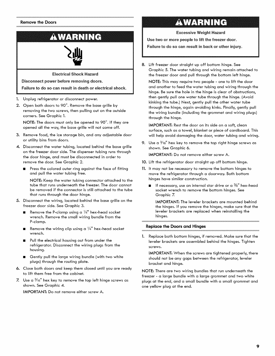 Awarning, Awarning a warning | Kenmore 106.511800 User Manual | Page 9 / 92