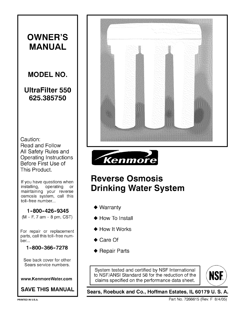 Kenmore 625.38575 User Manual | 20 pages