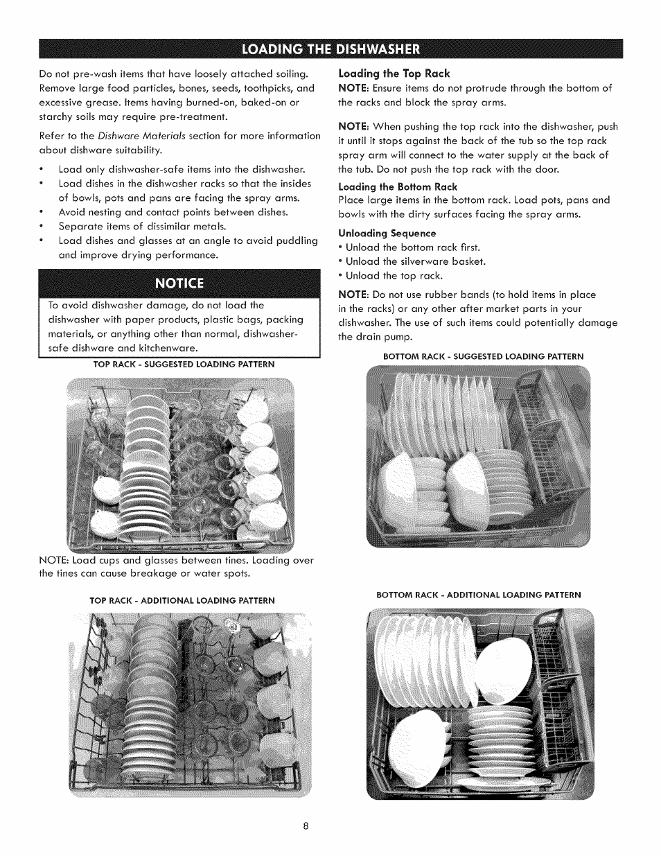 Notice | Kenmore 630.1395 User Manual | Page 8 / 21