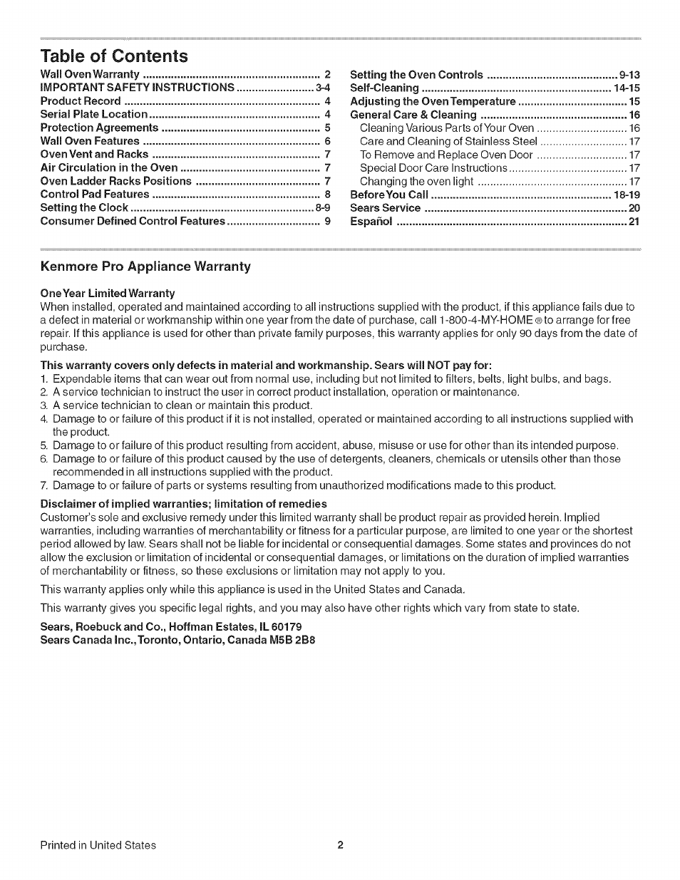 Kenmore HORNO 790.42003 User Manual | Page 2 / 20