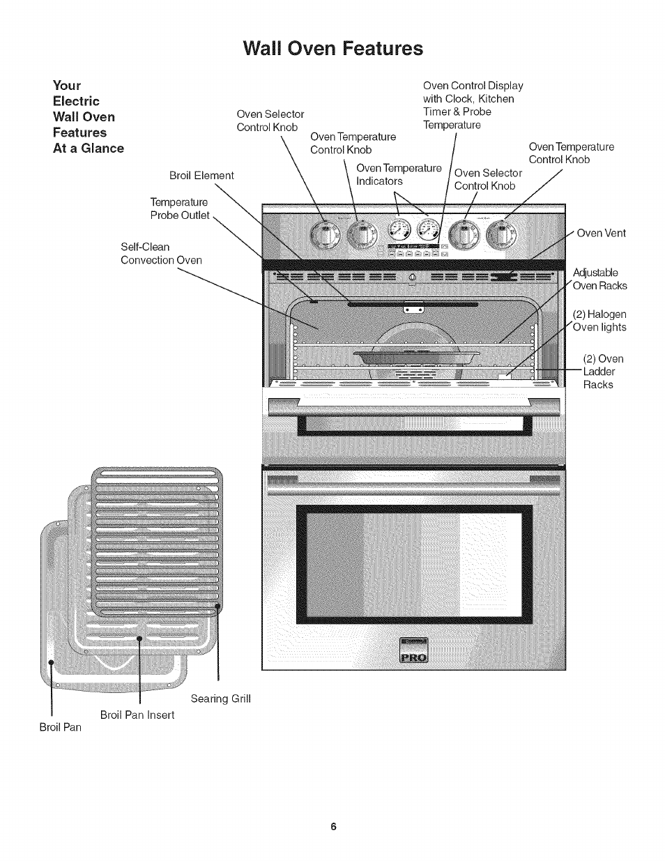 Wall oven features | Kenmore HORNO 790.42003 User Manual | Page 6 / 20