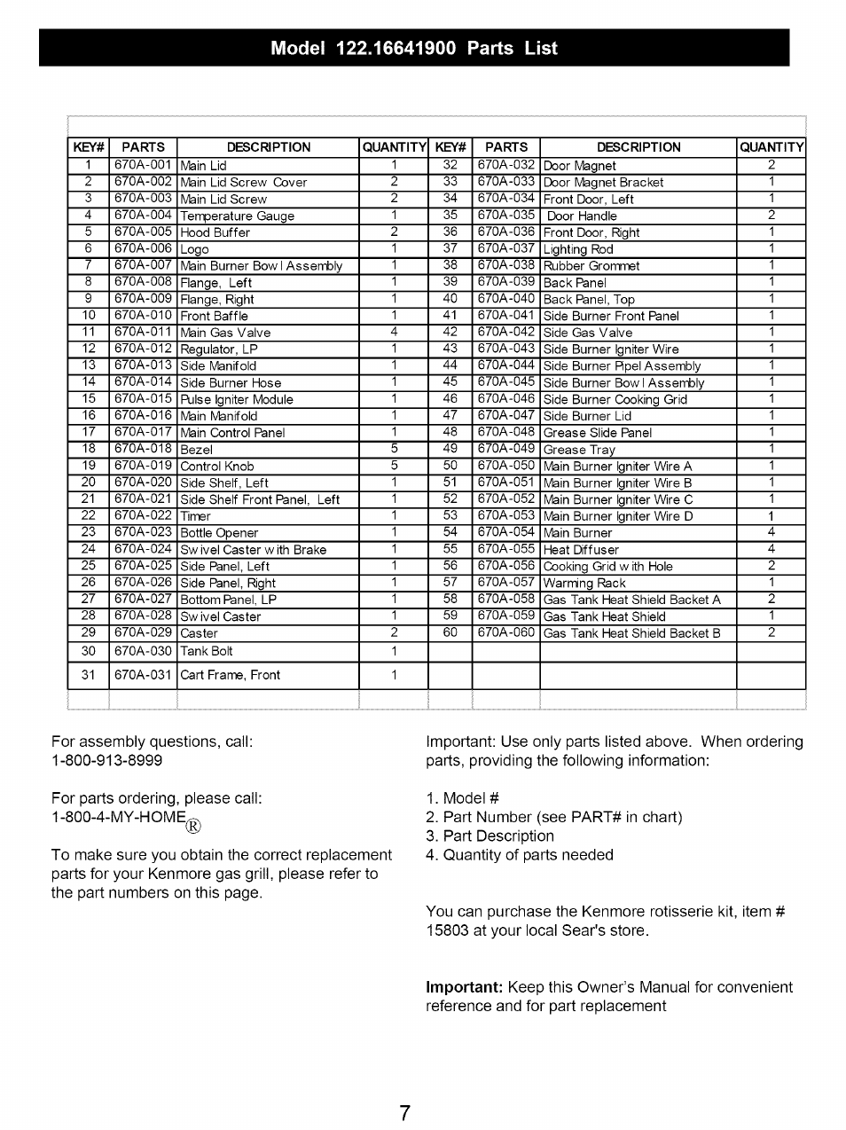 Kenmore 122.16641900 User Manual | Page 7 / 19