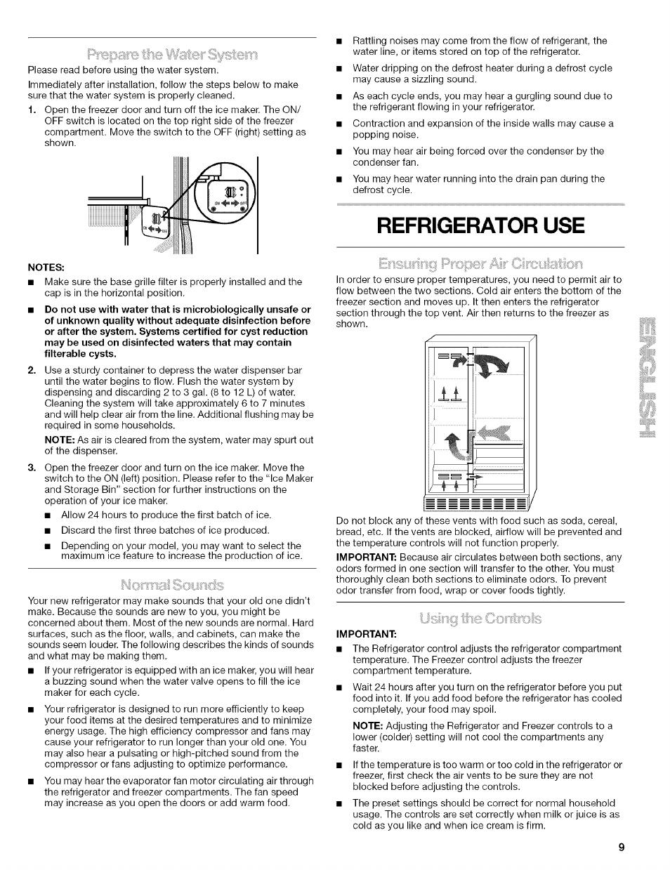 Refrigerator use | Kenmore 2305761A User Manual | Page 9 / 76