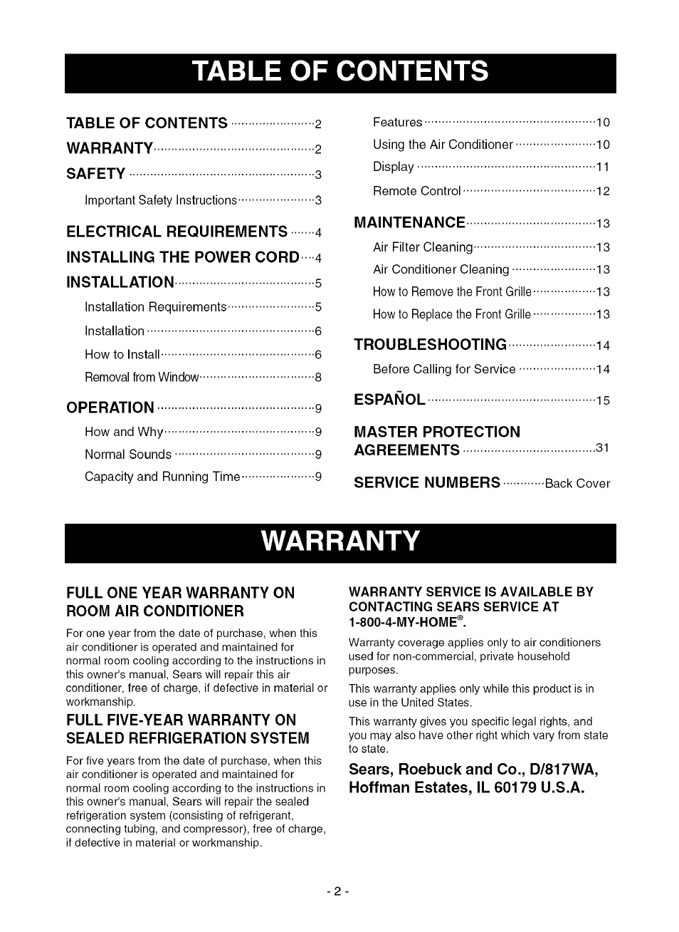 Kenmore 580.75281 User Manual | Page 2 / 32