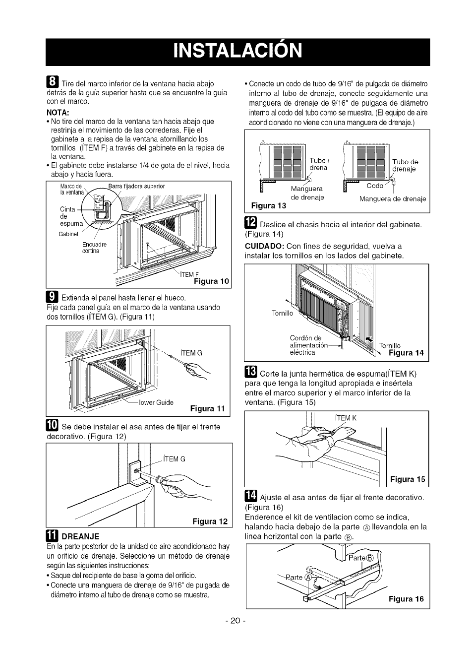 Instalacion | Kenmore 580.75281 User Manual | Page 20 / 32