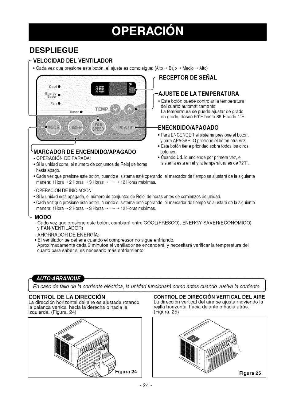 Despliegue, Operacion | Kenmore 580.75281 User Manual | Page 24 / 32