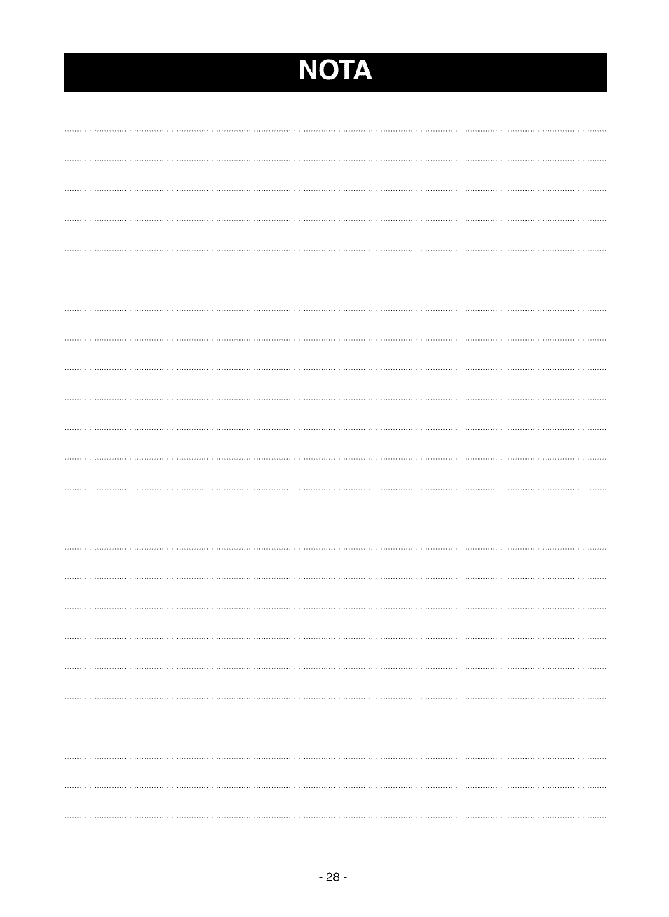 Nota | Kenmore 580.75281 User Manual | Page 28 / 32