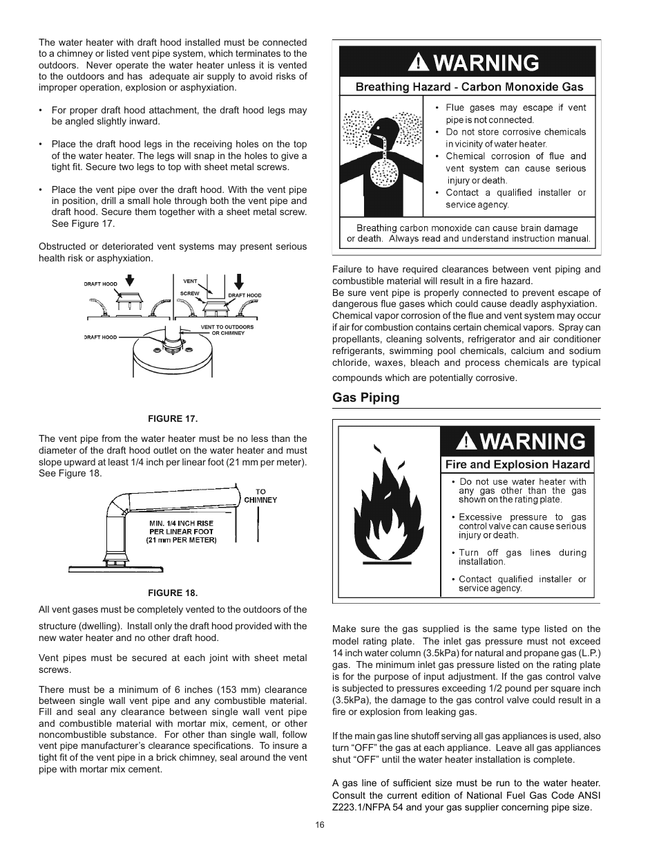 Gas piping | Kenmore 153.33453 User Manual | Page 16 / 32