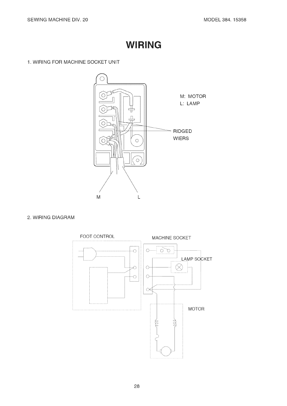 Wiring | Kenmore 385.15358 User Manual | Page 30 / 32