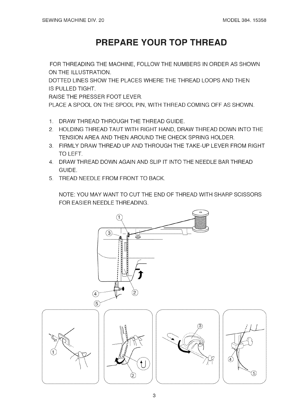 Prepare your top thread | Kenmore 385.15358 User Manual | Page 5 / 32