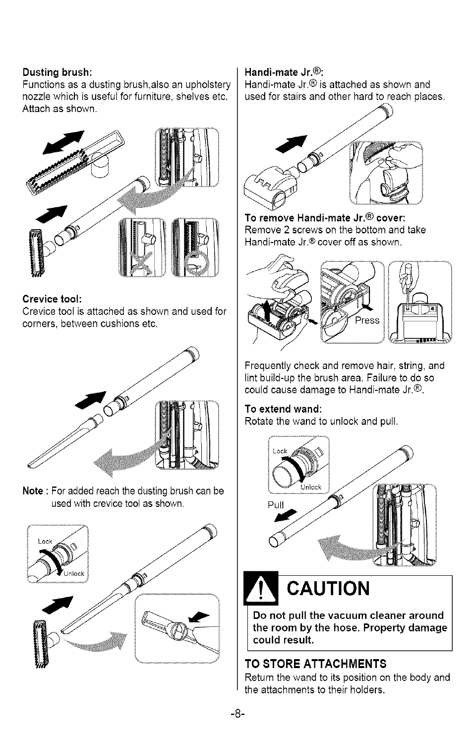 Caution | Kenmore 721.358205 User Manual | Page 8 / 36