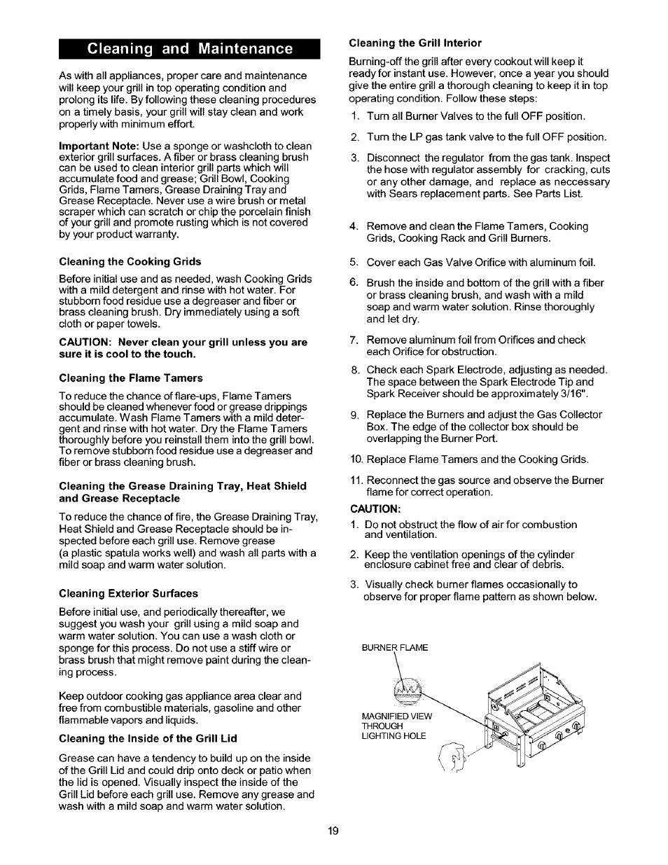 Cleaning and maintenance | Kenmore 141.16223 User Manual | Page 19 / 34