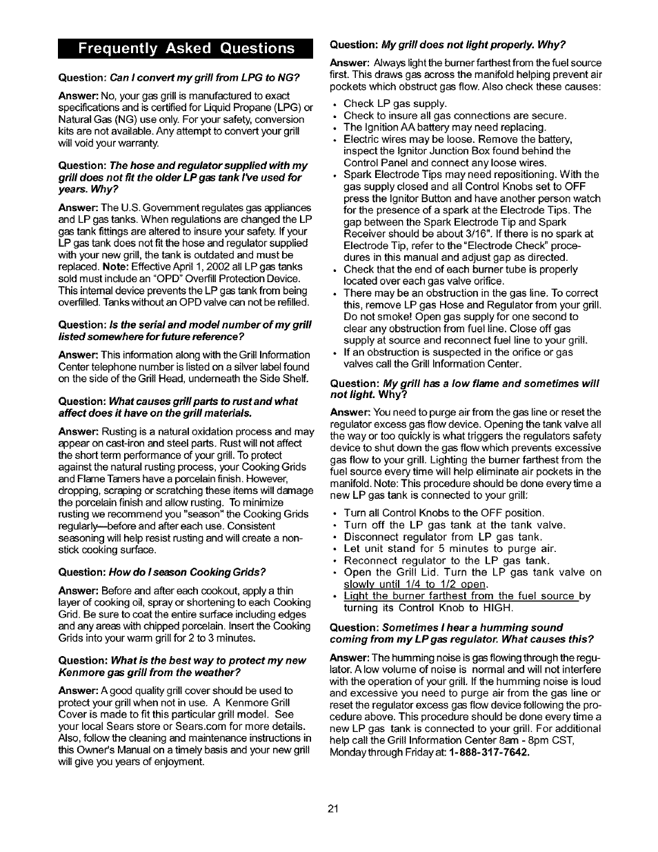 Frequently asked questions | Kenmore 141.16223 User Manual | Page 21 / 34