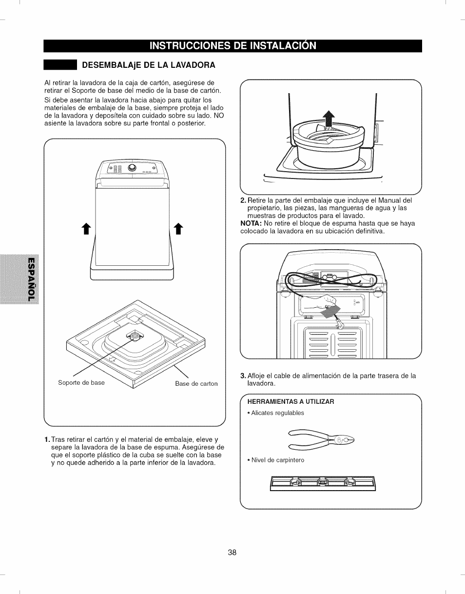 Instrucciones de instalacion | Kenmore ELITE 796.292796 User Manual | Page 38 / 92