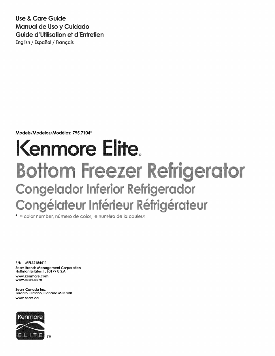 Kenmore ELITE 795.7104 User Manual | 36 pages