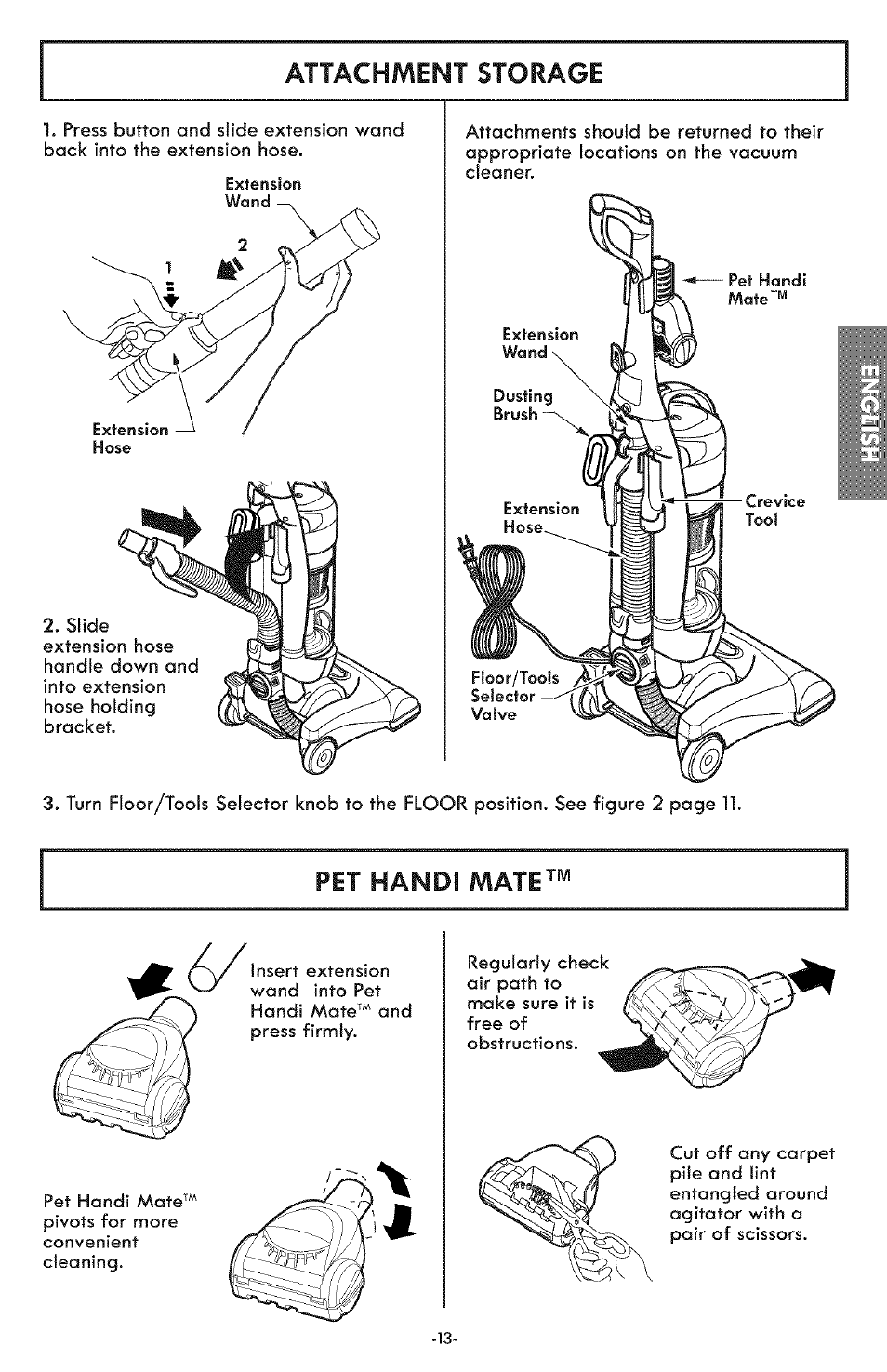 Attachment storage, Pet hanoi mate | Kenmore ASPIRADORA 116.31591 User Manual | Page 13 / 51