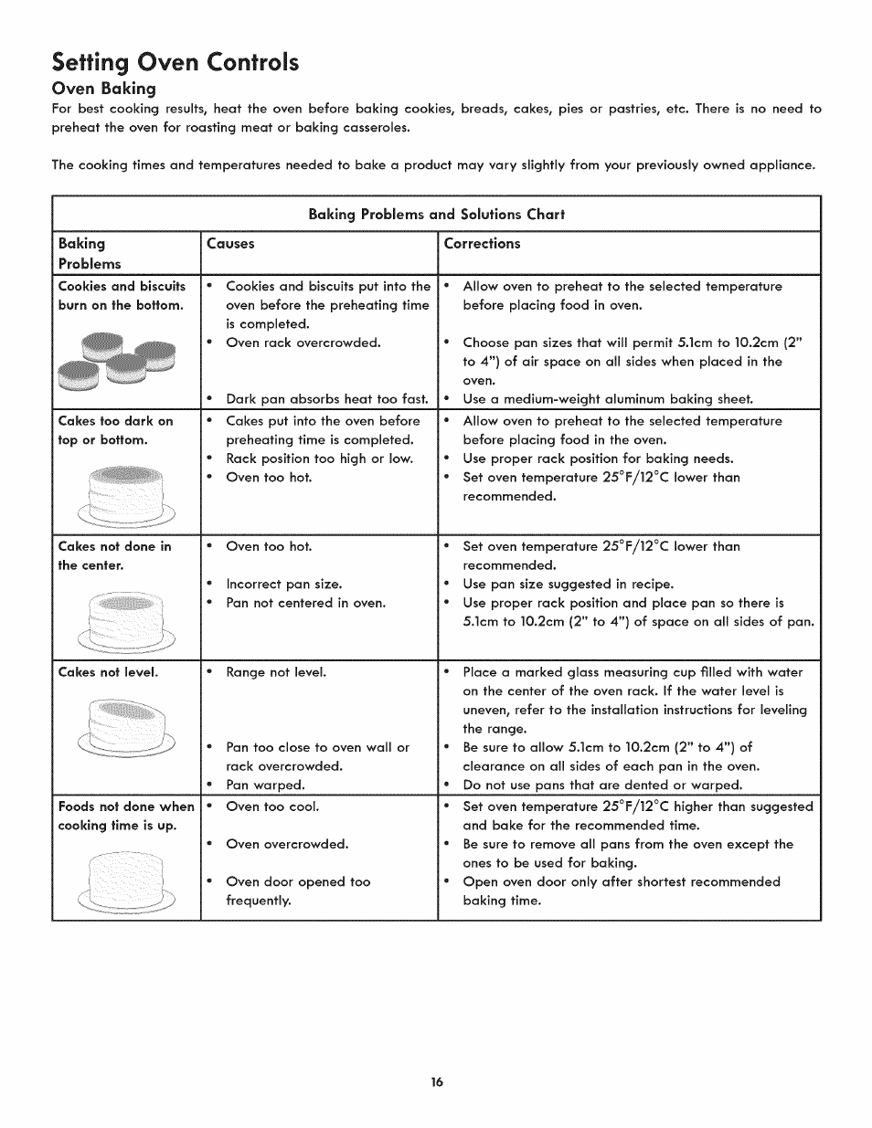 Oven baking, Setting oven controls | Kenmore 790.9805 User Manual | Page 16 / 30