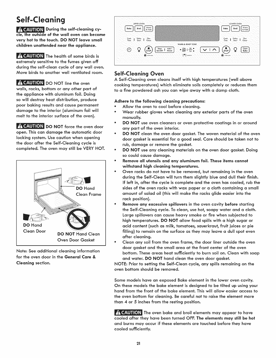 Self-cleaning oven, Self-cleaning -22, Seif-cieanîng | Kenmore 790.9805 User Manual | Page 21 / 30