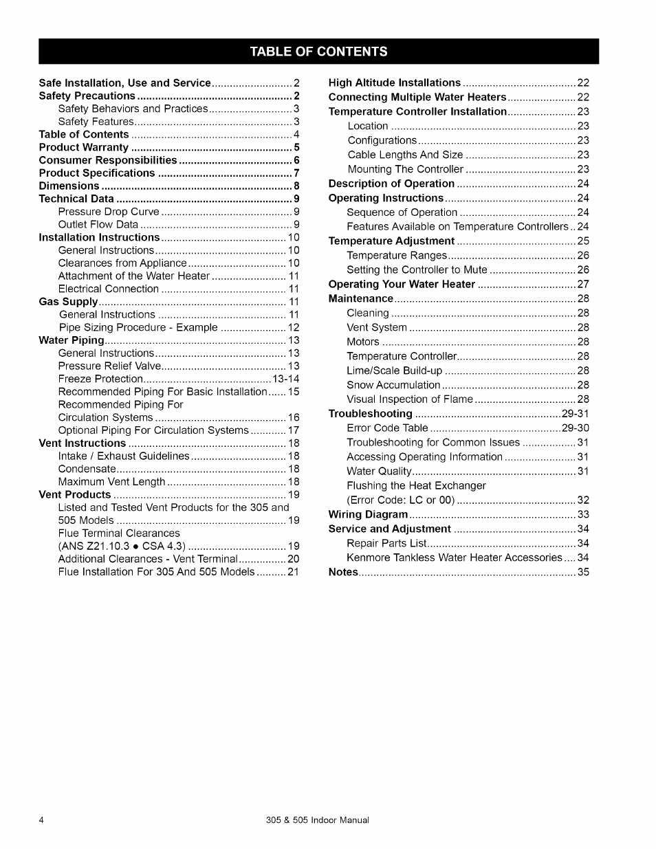 Kenmore 505 User Manual | Page 4 / 36