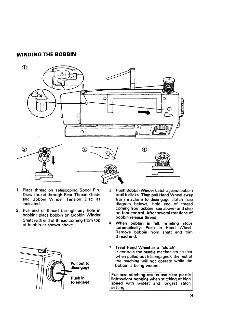 Winding the bobbin | Kenmore 17921 User Manual | Page 12 / 65