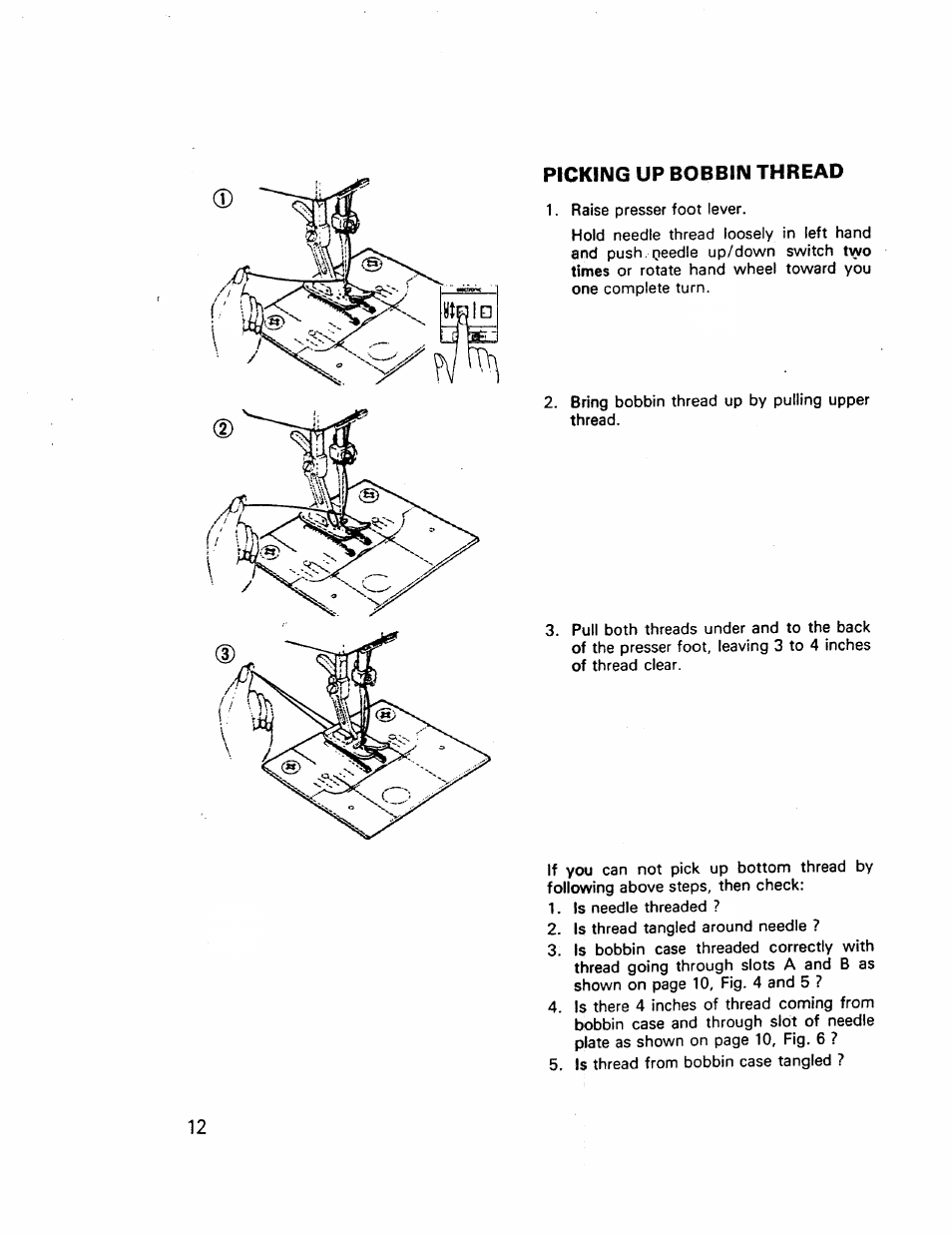 Picking up bobbin thread | Kenmore 17921 User Manual | Page 15 / 65