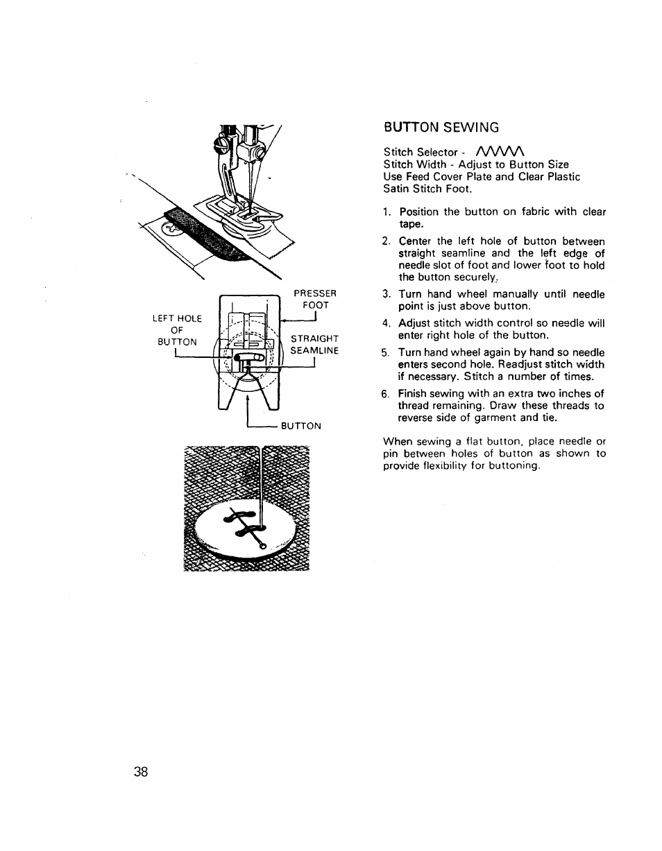 Button sewing | Kenmore 17921 User Manual | Page 41 / 65