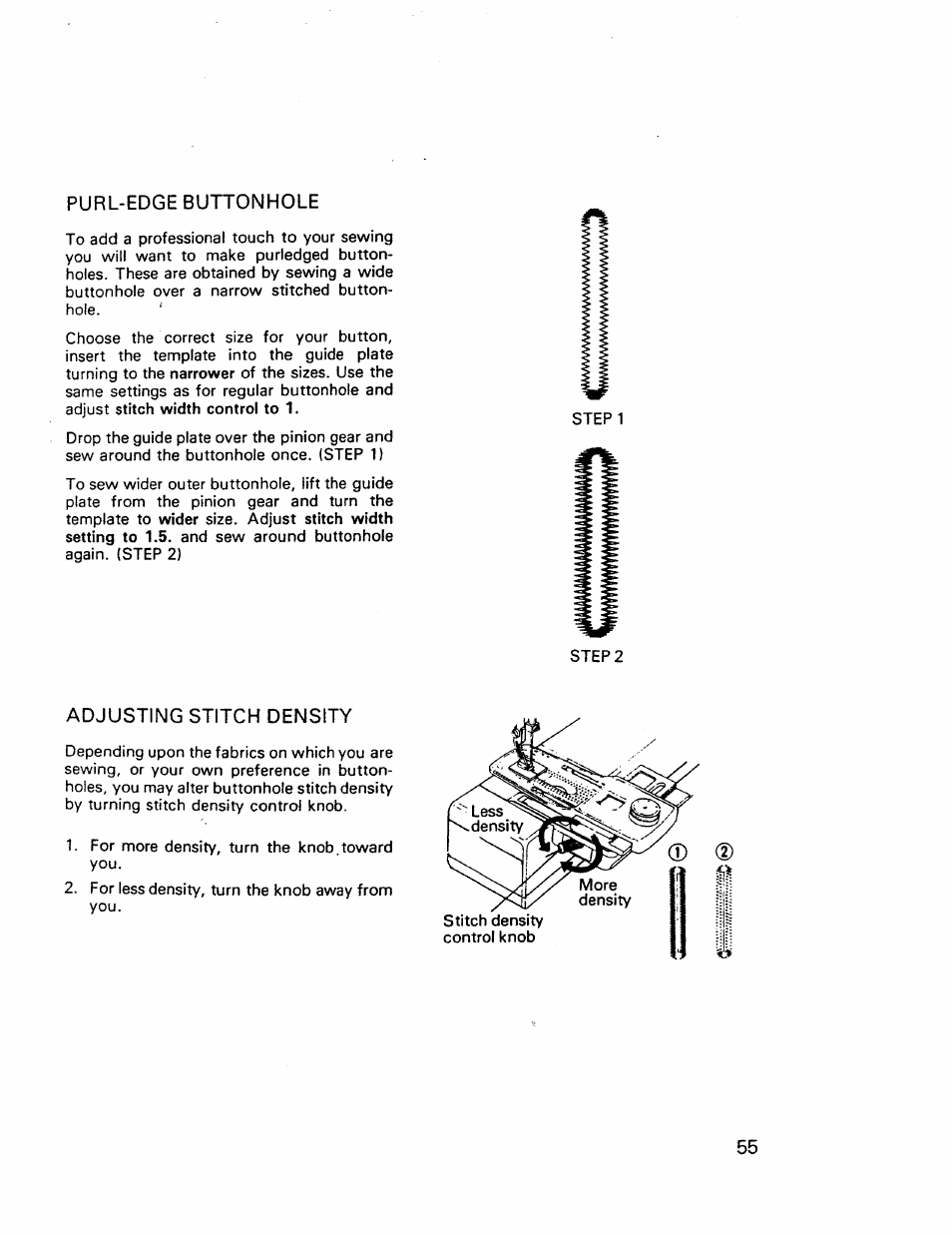 Adjusting stitch density | Kenmore 17921 User Manual | Page 58 / 65