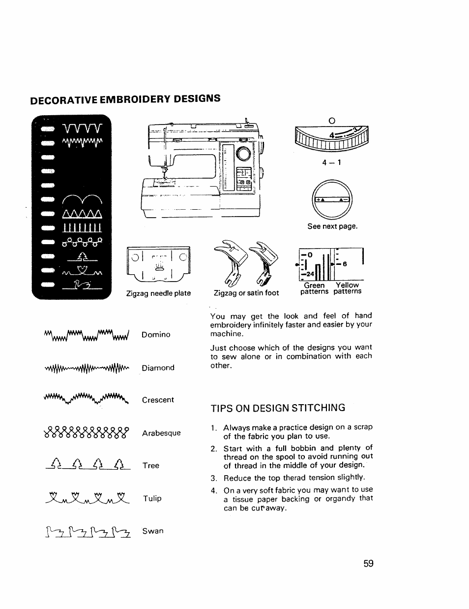 Decorative embroidery designs, Decorative embroidery designs -60 | Kenmore 17921 User Manual | Page 62 / 65