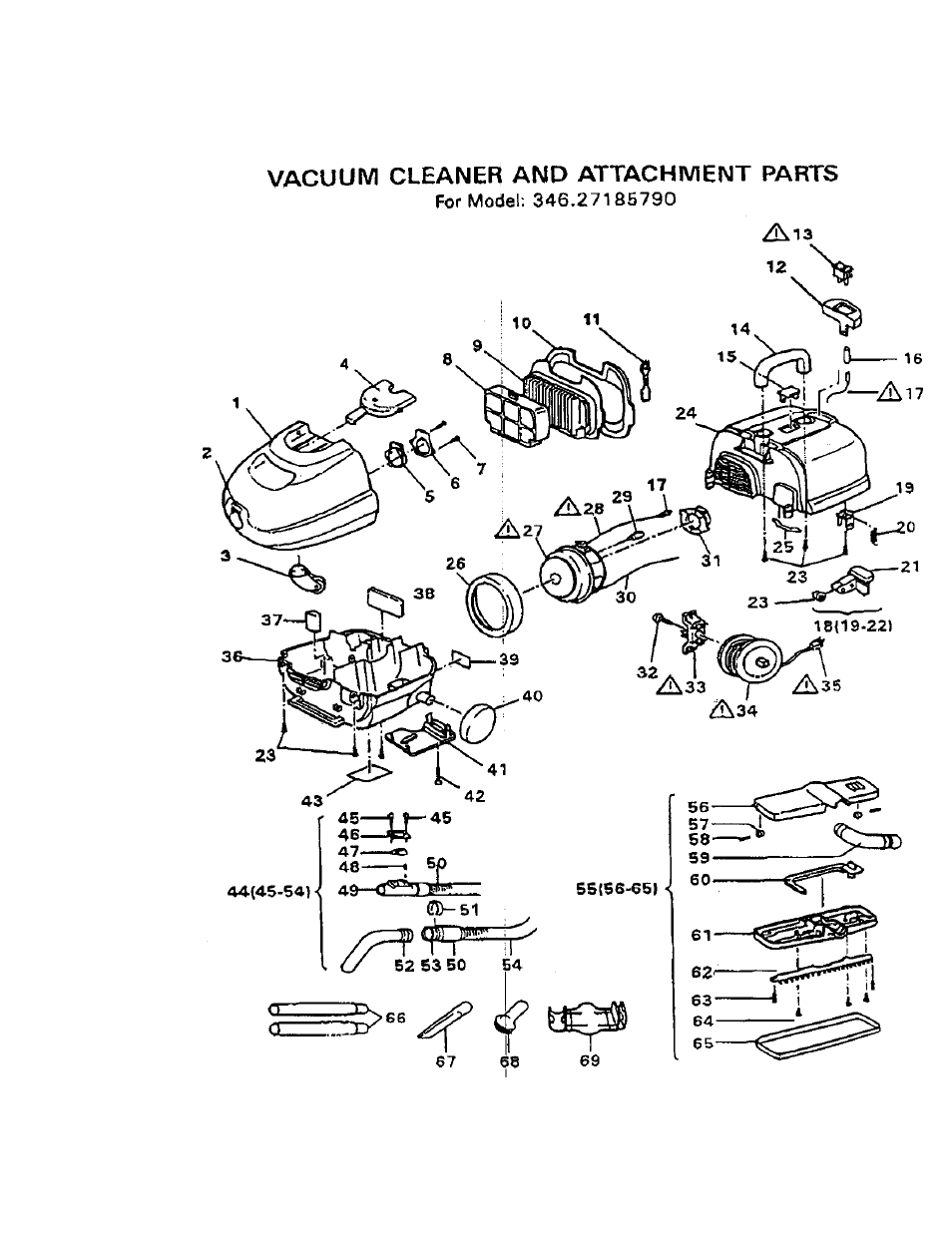 Vacuum cleaner and attachment parts | Kenmore 346.2718579 User Manual | Page 2 / 3