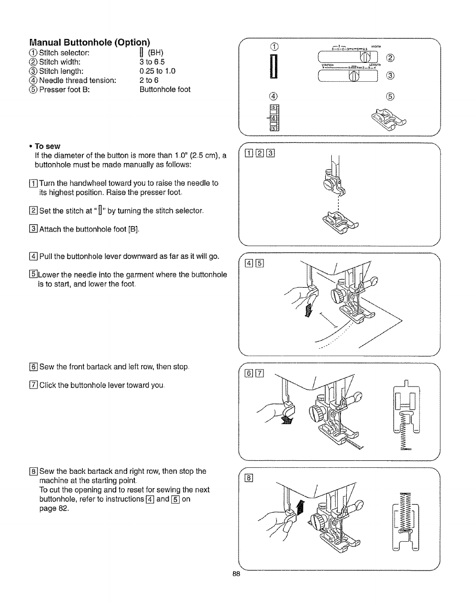 Manual buttonhole (option) | Kenmore 385.16231 User Manual | Page 100 / 117