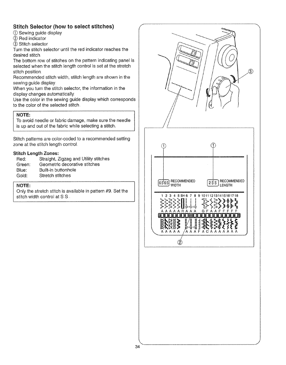 Stitch selector (how to select stitches) | Kenmore 385.16231 User Manual | Page 46 / 117