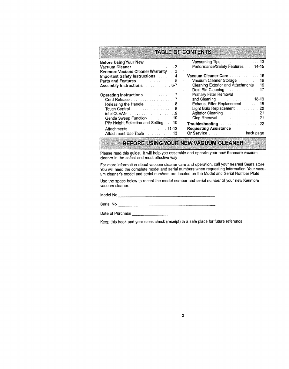 Kenmore 116.36932 User Manual | Page 2 / 23