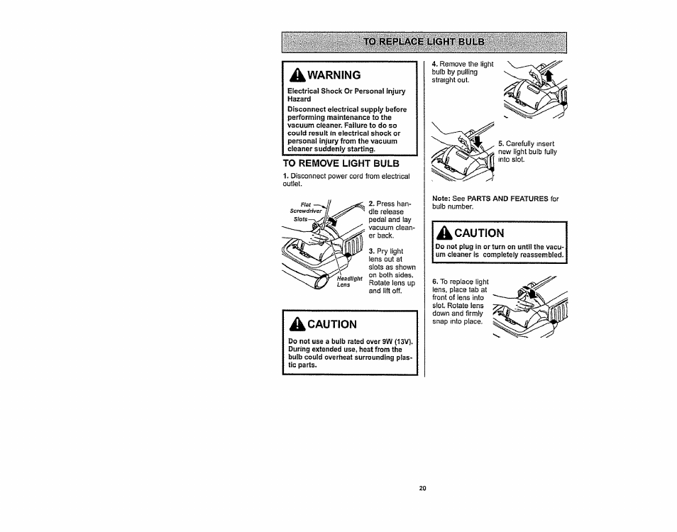 Warning, Caution | Kenmore 116.36932 User Manual | Page 20 / 23