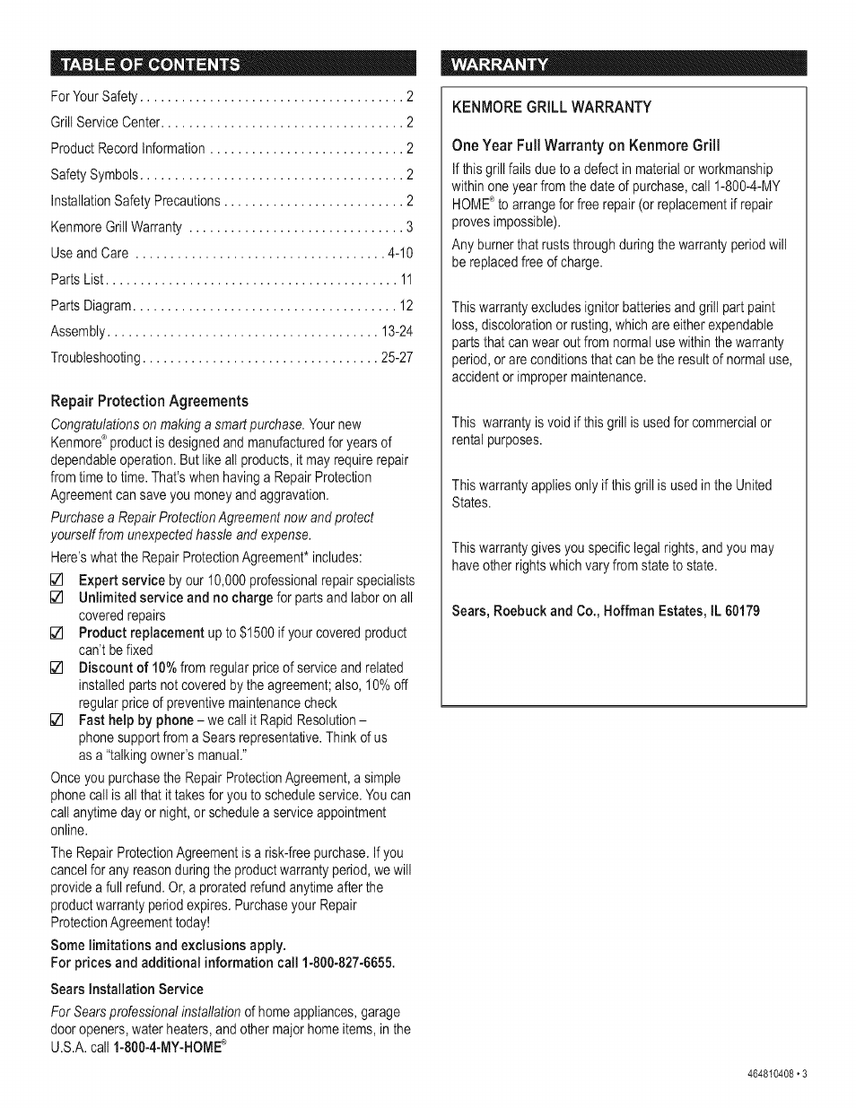 Kenmore 415.161108 User Manual | Page 3 / 28