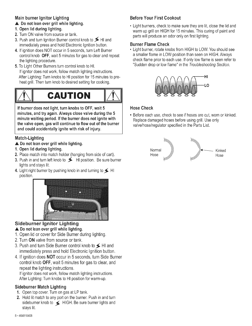 Caution | Kenmore 415.161108 User Manual | Page 8 / 28